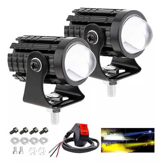 2-Pack Mini LED Driving Lamps with Switch, Dual Color High Luminance Spotlight for Trucks